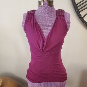 Jessica Simpson XS Purple/Magenta/Pink Tank Top with metal chain design accents